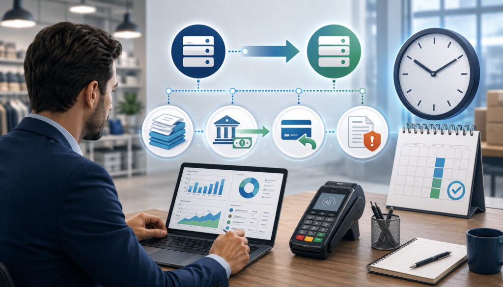 Payment processor switch planning around batches, deposits, refunds, and disputes