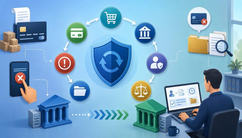 Chargeback lifecycle after switching payment processors illustration